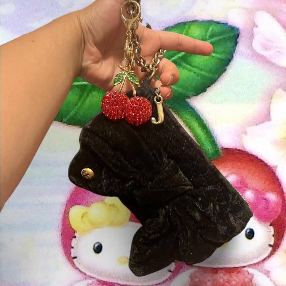 Juicy Couture Black bow Velvet Clutch